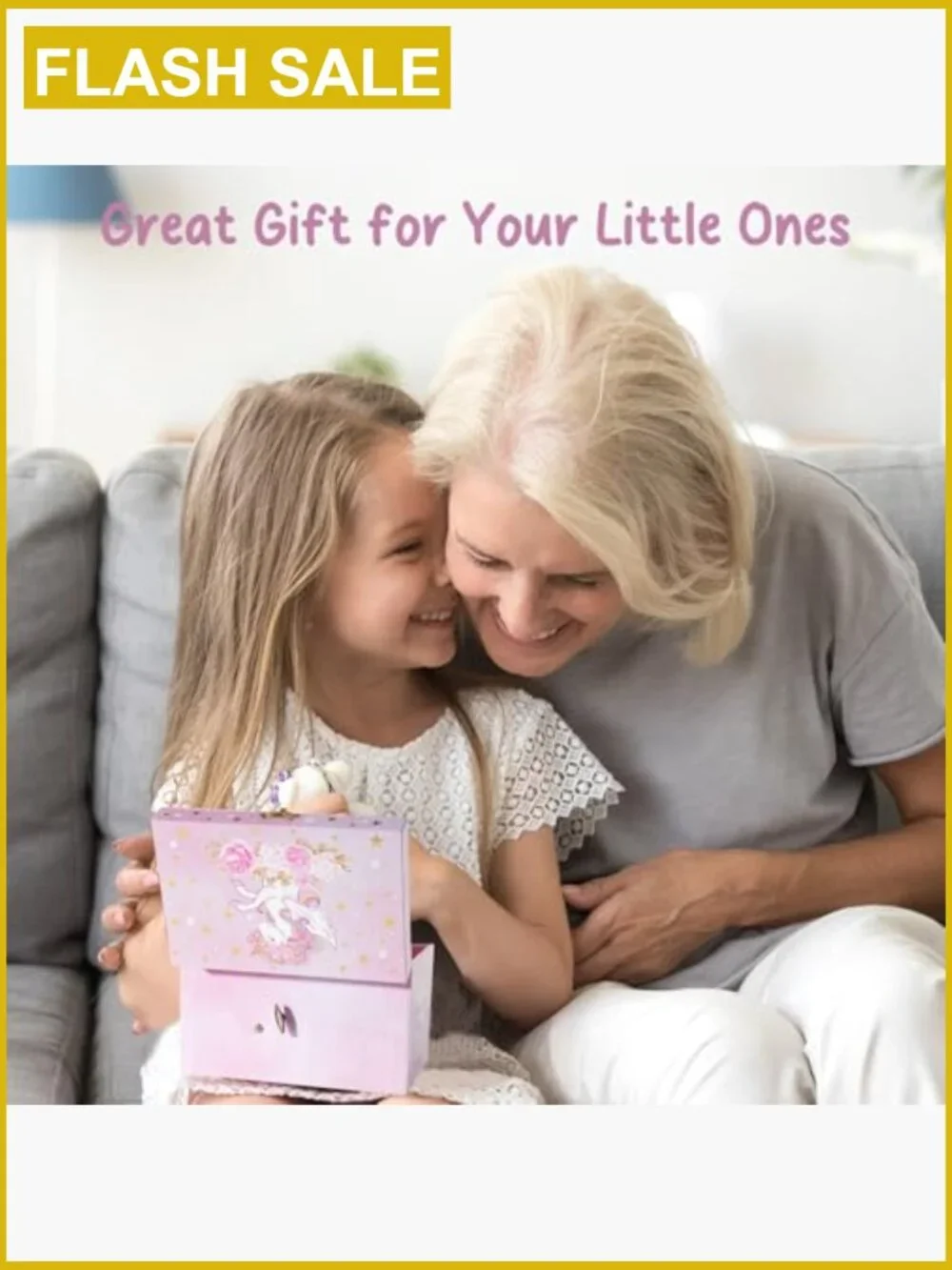Kids Jewelry Box with Melody & Unicorn Decor, Storage Organizer for Little Girls